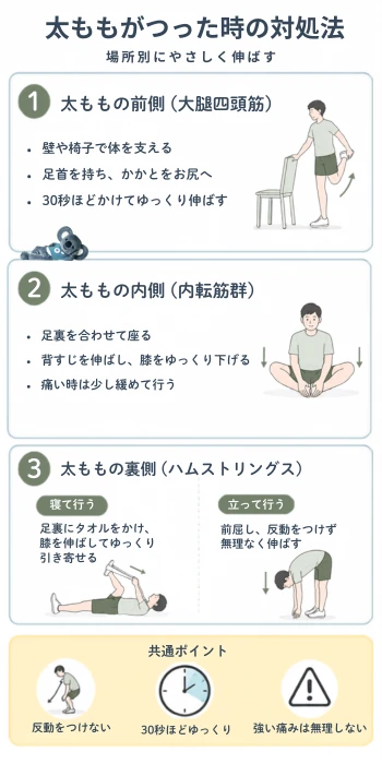 太ももがつった時の対処法